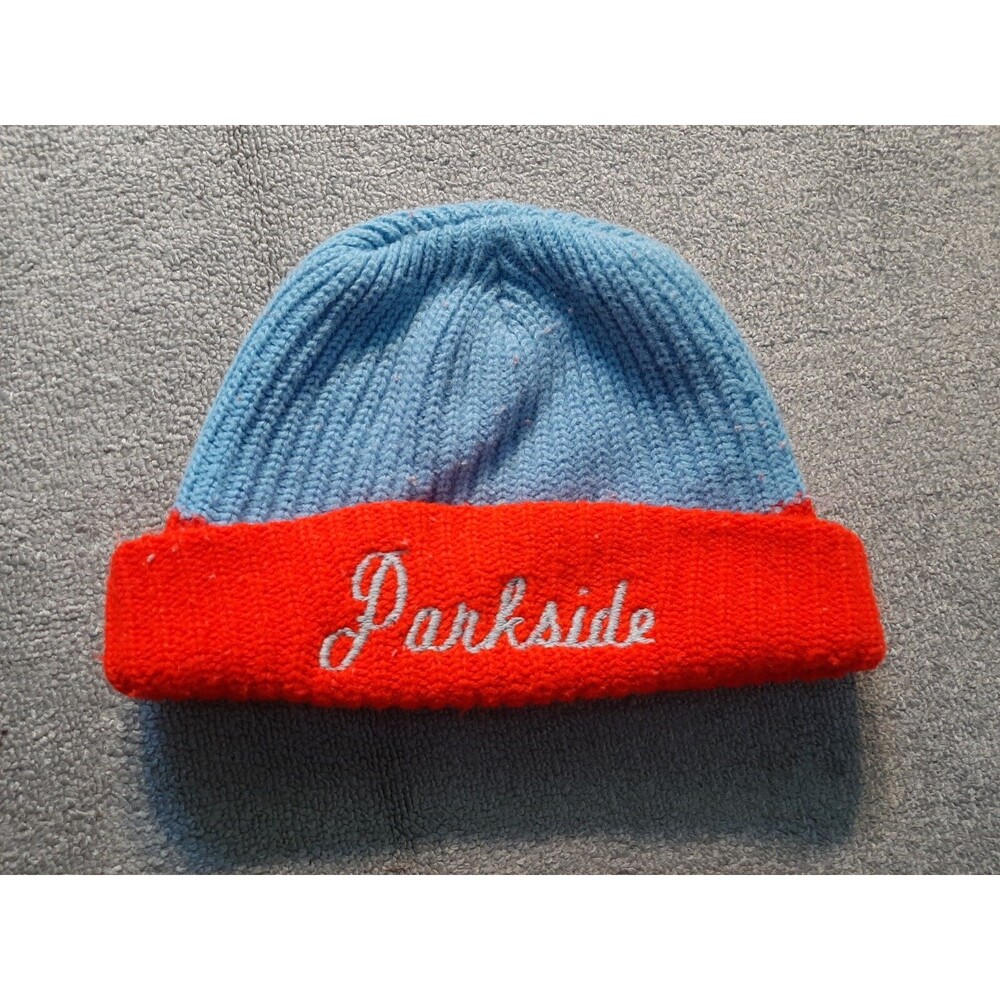Parkside Winter Beanie Hat Adult Unisex One Size Winter Blue & Red Beanie Hat